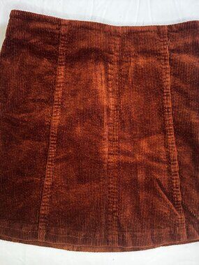 Mi Ami Women’s Small Burnt Rust Corduroy Mini Skirt Back Zipper -A189